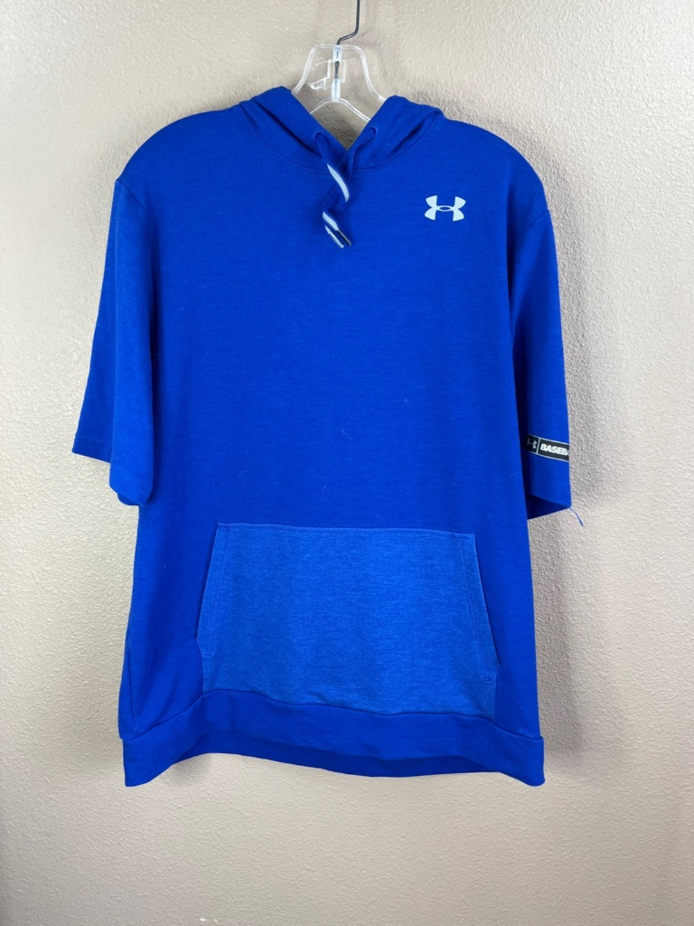 Under Armour Short Sleeve Hoodie in Bright Blue with White Logo